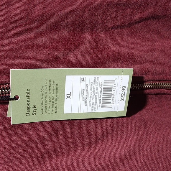 Men's Burgundy Zip-Up Hoodie,Size: XL, Nwt - Picture 8 of 8